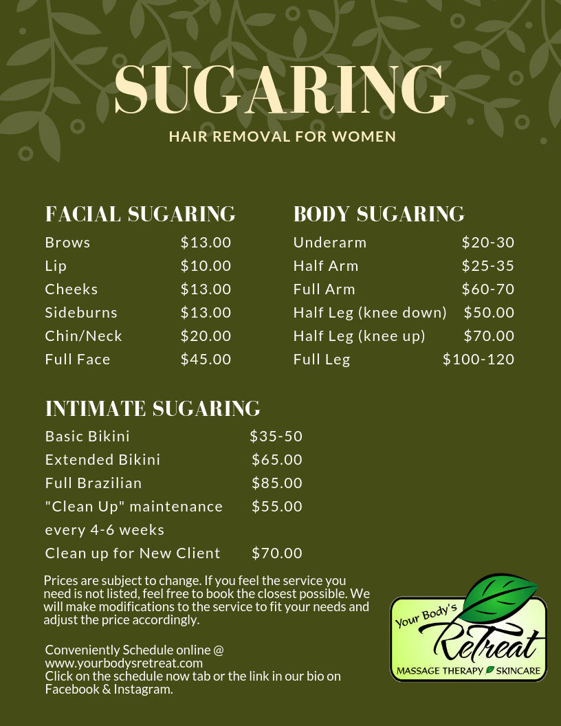 How Much Does Sugaring Cost Your Bodys Retreat