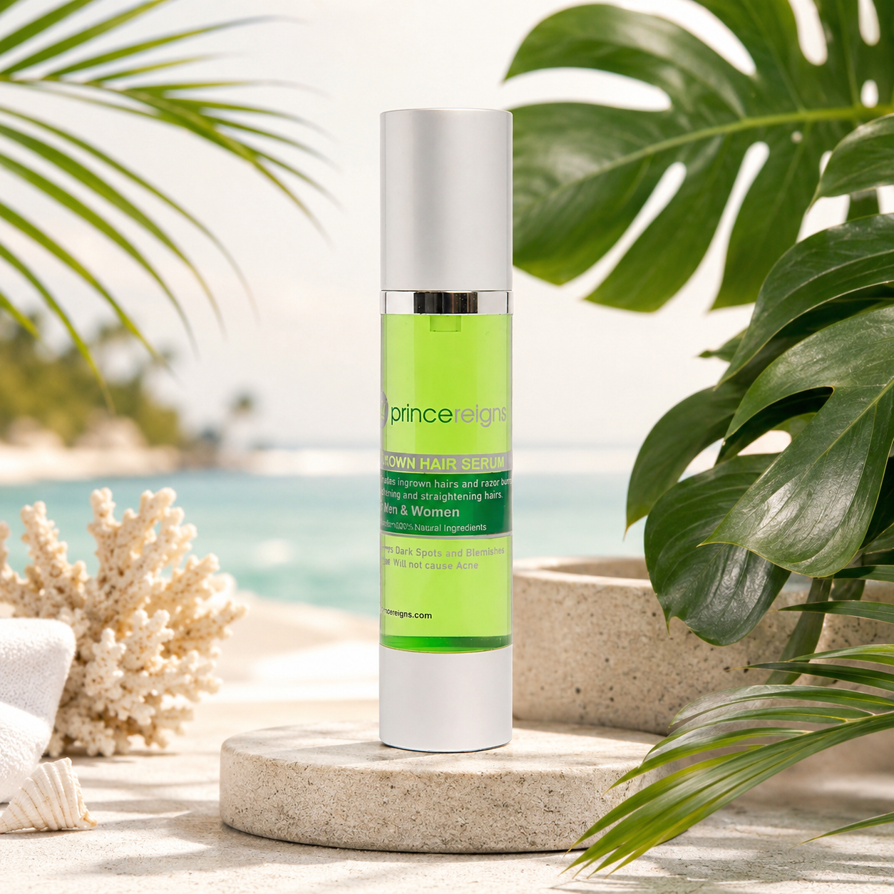 Prince Reigns YBReTreat Prince Reigns ingrown hair serum with tropical spa styling